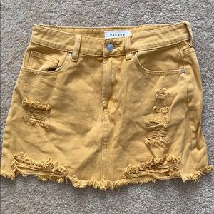 Pacsun Denim Mini Skirt Yellow Mustard Size 26